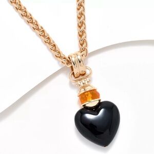 Joan Rivers Classics Collection Black Heart Drop Pendant Necklace